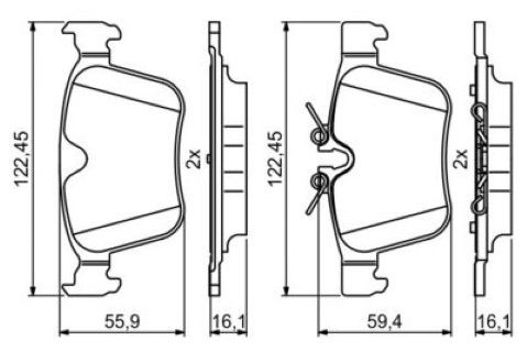 Volvo XC60 2.0 T8 2018-2022 Bosch Arka Balata WVA22141