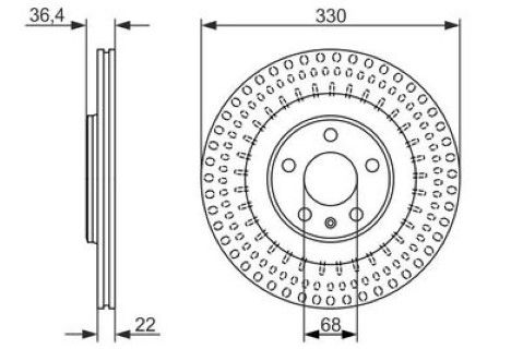 Audi A7 2.0TFSI 2014-2018 Bosch Arka Disk (Havalı, 330 mm) 2 Adet