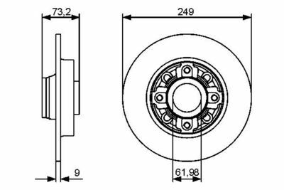 Citroen C4 1.6 2008-2011 Bosch Arka Disk 2 Adet