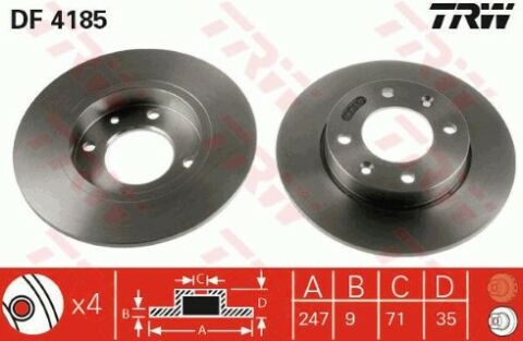 Citroen C2 1.6 2003-2009 TRW Arka Disk 2 Adet