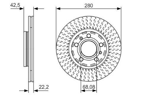 Audi A8 3.0TDI 2003-2012 Bosch Arka Disk 280mm 2 Adet