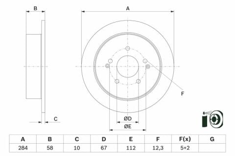 SsangYong Korando 2.0D 2010-2015 Bosch Arka Disk 2 Adet
