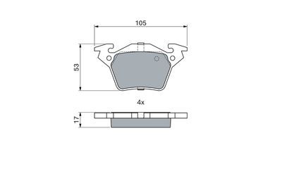Mercedes Vito 110 CDI 2.2 1999-2003 Bosch Arka Balata 23020