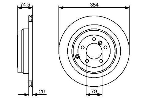 Land Rover Range Rover 3 3.6TD 2009-2013 Bosch Arka  Disk 354mm 2 Adet