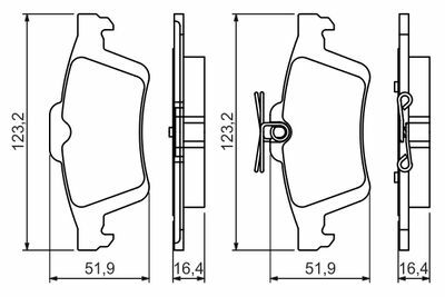 Ford Transit Connect 1.8TDDi 2002-2010 Bosch Arka Balata 25212