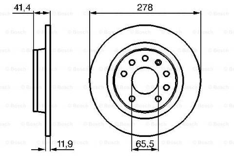 Opel Vectra C 1.9CDTI	 2004-2008 Bosch Arka Disk 278mm 2 Adet