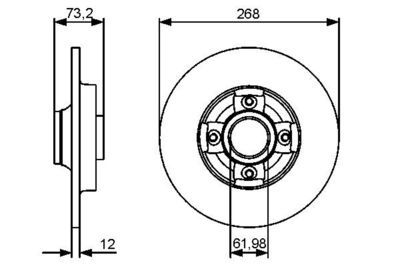 Citroen C4 1.2 2014-2015 Bosch Arka Disk Rulmansız 2 Adet