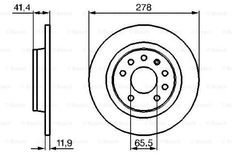 Saab 9-3 1.9TiD 2004-2010 Bosch Arka Disk 278mm 2 Adet