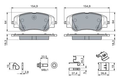 Peugeot 208 1.5HDI 2021-2024 Bosch Ön Balata NETPAR26620