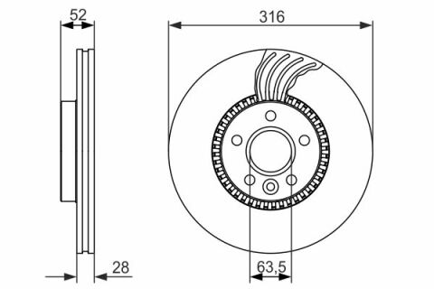 Volvo S80 2.0 D3 2010-2014 Bosch Ön Disk 2 Adet