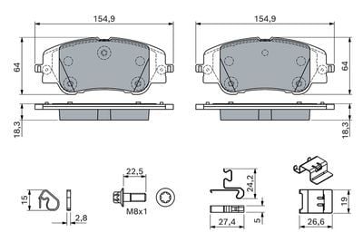 Peugeot 2008 1.5HDI 2018-2025 Bosch Ön Balata 26620