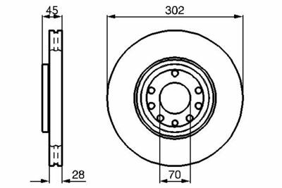 Opel Vectra C 1.9CDTI	 2004-2008 Bosch Ön Disk 302mm 5 Bijon 2 Adet