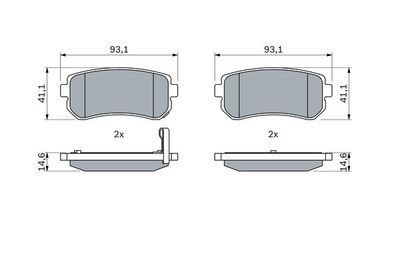 Hyundai i20 1.2 2009-2015 Bosch Arka Balata NETPARNET24320