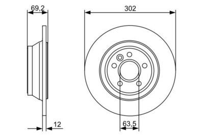 Volvo S80 1.6D Drive 2009-2011 Bosch Arka Disk 302mm 2 Adet