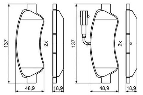 Peugeot Boxer 2.2HDi 2011-2023 Bosch Arka Balata NETPAR24465