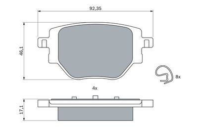 Citroen C4 X 1.5HDI 2022-2025 Bosch Arka Balata