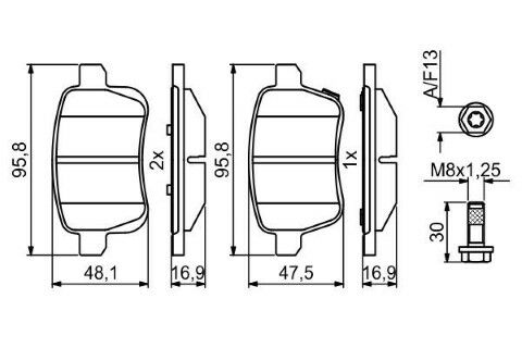 Opel Corsa E 1.0 2014-2018 Bosch Arka Balata NETPAR25818