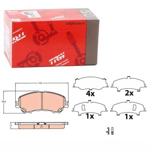 Nissan X-Trail 1.3 2019-2025 TRW Ön Balata NETPAR24632