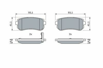 Hyundai iX20 1.4CRDi 2010-2013 Bosch Arka Balata NETPAR24320