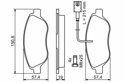 Fiat Bravo 1.4T 2007-2010 Bosch Ön Balata NETPAR23711