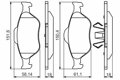 Ford Fiesta 1.6 2001-2008 Bosch Ön Balata NETPAR23202