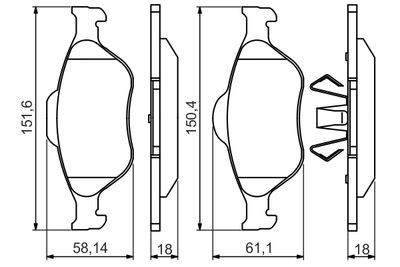 Ford Fiesta 1.6TDCi 2004-2008 Bosch Ön Balata NETPAR23202
