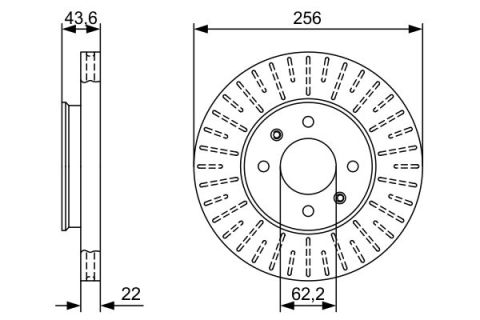 Hyundai i20 1.4 2014-2019 Bosch Ön Disk 256x22 2 Adet