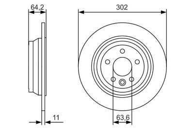 Land Rover Freelander 2 2.2TD4 2006-2014 Bosch Arka Disk 302mm 2 Adet