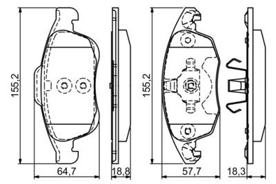 Citroen C4 1.6VTi 2010-2011 Bosch Ön Balata 24538