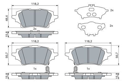 Toyota Corolla 1.5VVTi 2021-2025 Bosch Arka Balata NETPAR26153