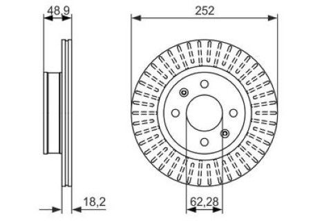 Hyundai i10 1.1CRDi 2008-2010 Bosch Ön Disk 252mm 2 Adet