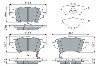Toyota Corolla 1.8 Hybrid 2019-2025 Bosch Arka Balata NETPAR26153