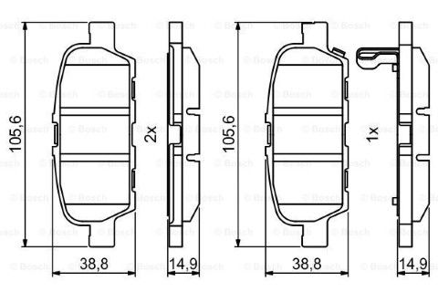 Nissan Juke 1.2 2014-2019 Bosch Arka Balata NETPARNET24871