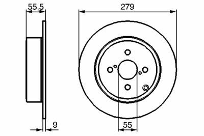 Toyota Corolla 1.4D4D 2002-2007 Bosch Arka Disk 279mm 2 Adet