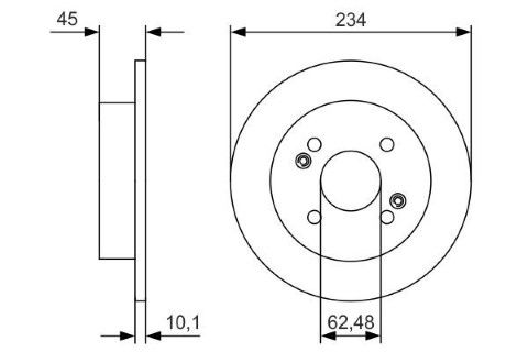 Hyundai i10 1.0 2013-2019 Bosch Arka Disk 234mm 2 Adet