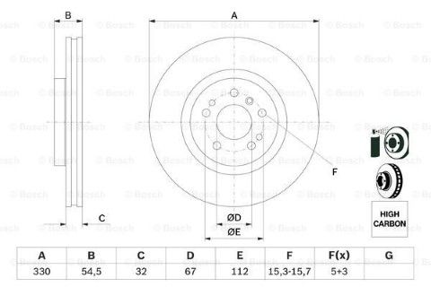 Mercedes ML Serisi (164) ML320CDI 3.0	 2005-2009 Bosch Ön Disk 2 Adet