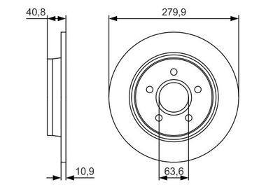 Volvo S40 2.0 D4 2010-2012 Bosch Arka Disk 280x11mm 2 Adet