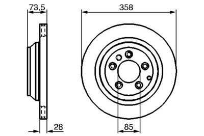 Porsche Cayenne 4.5S	 2002-2007 Bosch Arka Disk 358mm 2 Adet