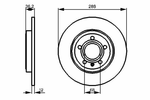 Seat Exeo 1.6 2009-2010 Bosch Arka Disk (288 mm) 2 Adet