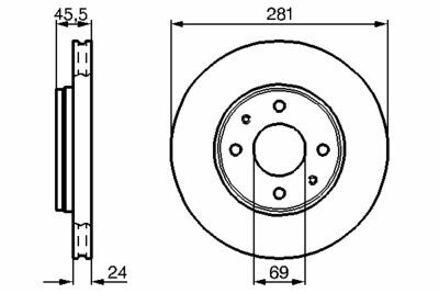 Volvo S40 2.0 T 1998-2004 Bosch Ön Disk 281mm 2 Adet