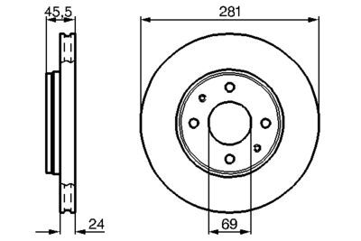 Mitsubishi Carisma 1.8GDI 1997-2003 Bosch Ön Disk 281mm 2 Adet