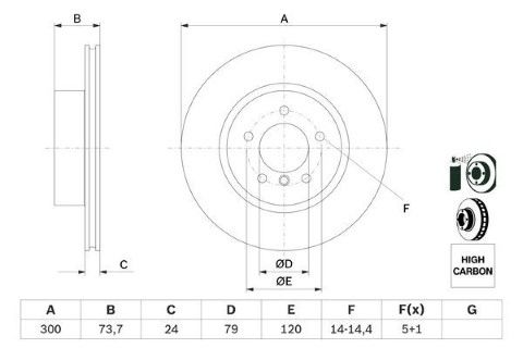 BMW 3 E90 318i 2.0 2005-2011 Bosch Ön Disk 300mm 2 Adet