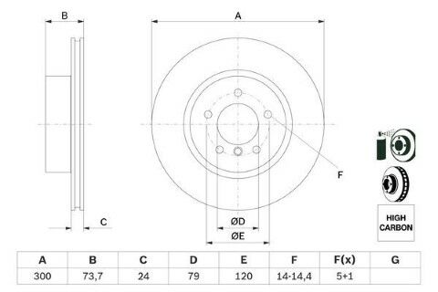 BMW 3 E93 320i 2.0 2007-2013 Bosch Ön Disk 300mm 2 Adet