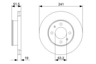 Hyundai Accent Admire 1.3 1999-2008 Bosch Ön Disk 241mm NETPARBD1213 2 Adet