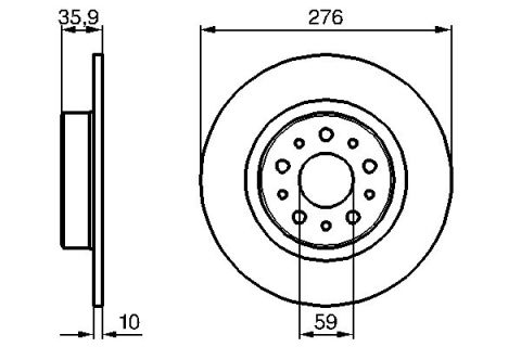Alfa Romeo 156 1.9JTD 2002-2005 Bosch Arka Disk 276mm 2 Adet