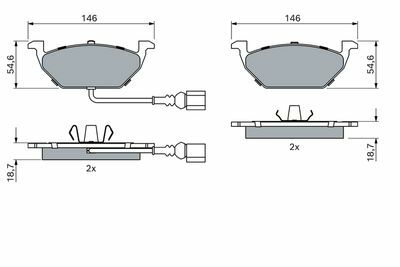 Volkswagen Beetle 1.6 2002-2010 Bosch Ön Balata NETPAR23130