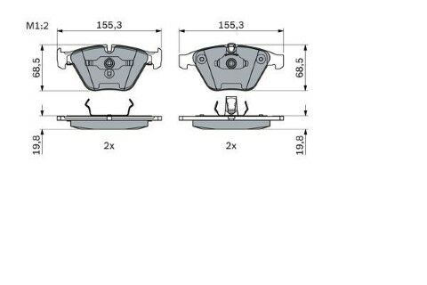 BMW 7 E66 730Ld 3.0 2005-2008 Bosch Ön Balata 23312