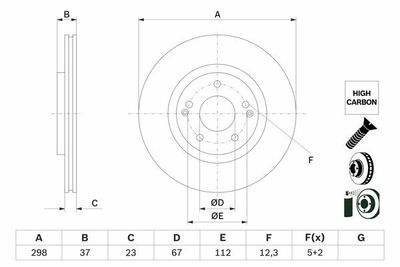 SsangYong XLV 1.6 2016-2019 Bosch Ön Disk 298mm 2 Adet