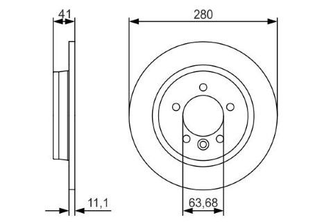 Volvo V40 CC 1.6 D2 2013-2016 Bosch Arka Disk 280mm Kaplamalı 2 Adet