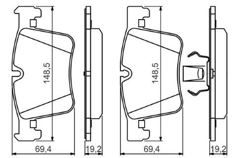 BMW 4 F36 420d 2.0 2014-2021 Bosch Ön Balata WVA25199